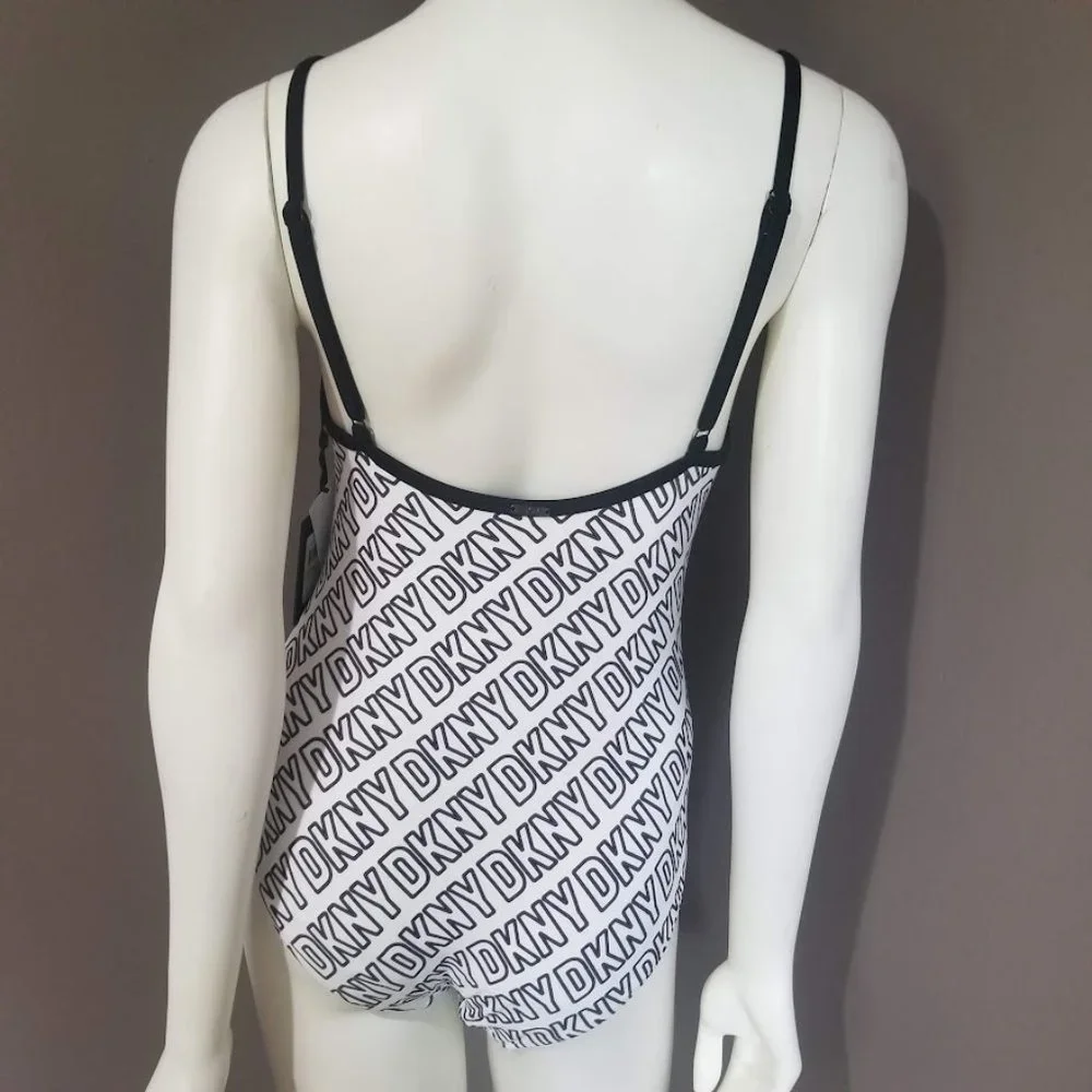 DKNY  Logo-Print One-Piece Swimsuit Size Medium - Picture 4 of 9